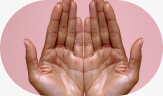 open palms of two hands