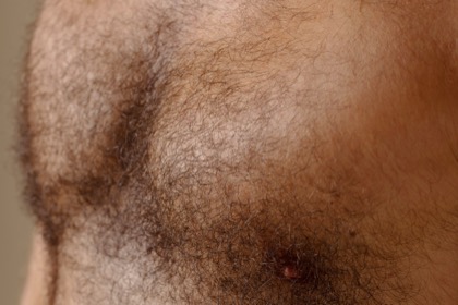 side view of a man’s chest